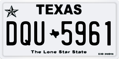 TX license plate DQU5961