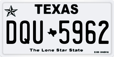 TX license plate DQU5962