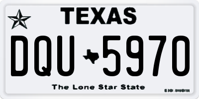 TX license plate DQU5970