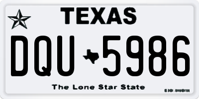 TX license plate DQU5986