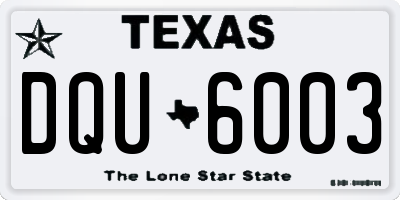 TX license plate DQU6003
