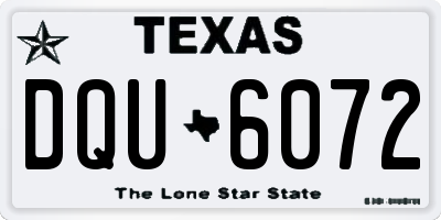 TX license plate DQU6072