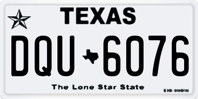 TX license plate DQU6076