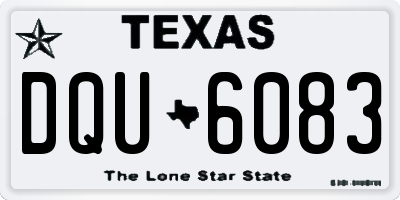 TX license plate DQU6083