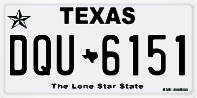 TX license plate DQU6151