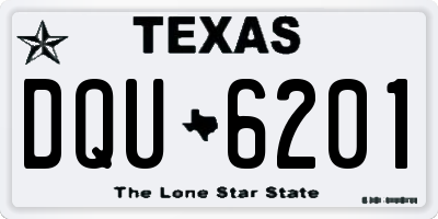 TX license plate DQU6201