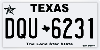 TX license plate DQU6231