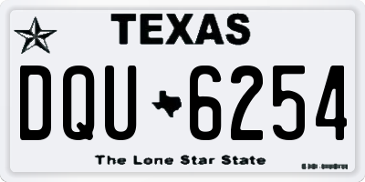 TX license plate DQU6254