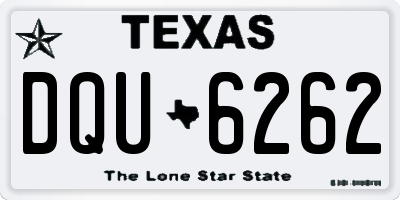 TX license plate DQU6262