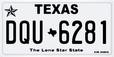 TX license plate DQU6281