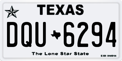 TX license plate DQU6294