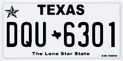 TX license plate DQU6301