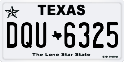TX license plate DQU6325