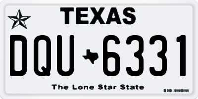 TX license plate DQU6331