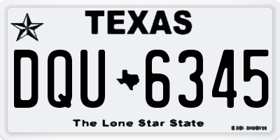 TX license plate DQU6345