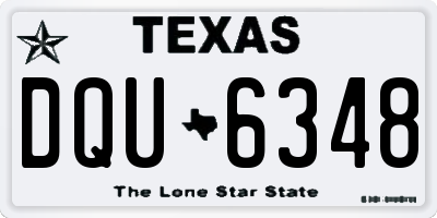 TX license plate DQU6348
