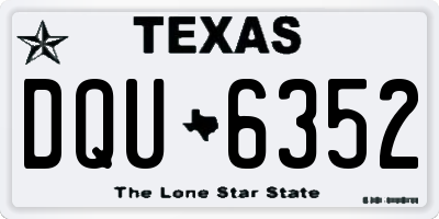 TX license plate DQU6352