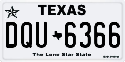TX license plate DQU6366