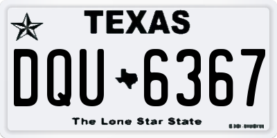 TX license plate DQU6367