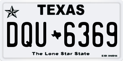 TX license plate DQU6369