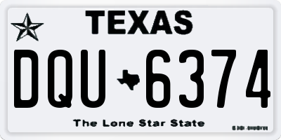 TX license plate DQU6374
