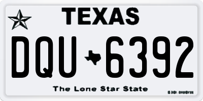 TX license plate DQU6392