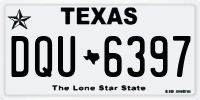 TX license plate DQU6397