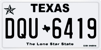 TX license plate DQU6419