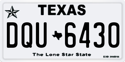 TX license plate DQU6430