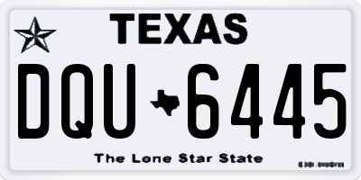 TX license plate DQU6445
