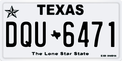 TX license plate DQU6471