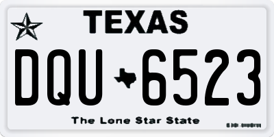TX license plate DQU6523