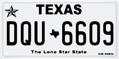 TX license plate DQU6609