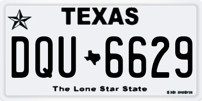 TX license plate DQU6629