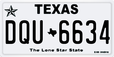 TX license plate DQU6634