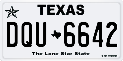 TX license plate DQU6642