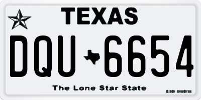 TX license plate DQU6654