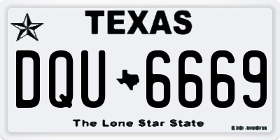 TX license plate DQU6669