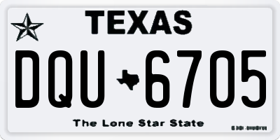 TX license plate DQU6705