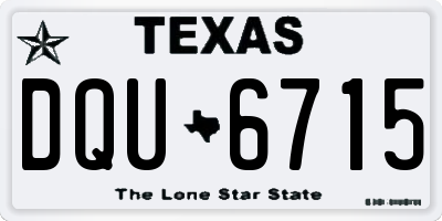TX license plate DQU6715