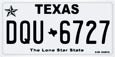 TX license plate DQU6727