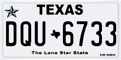 TX license plate DQU6733