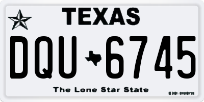 TX license plate DQU6745