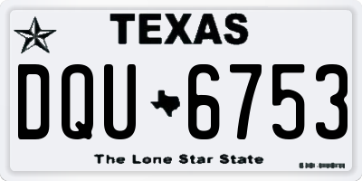 TX license plate DQU6753