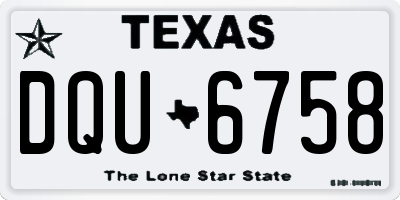 TX license plate DQU6758