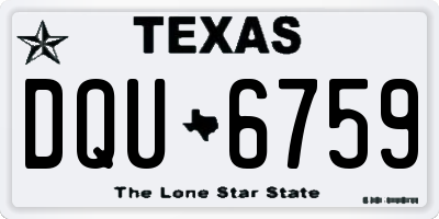 TX license plate DQU6759