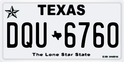 TX license plate DQU6760