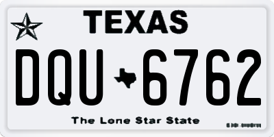 TX license plate DQU6762