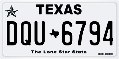 TX license plate DQU6794