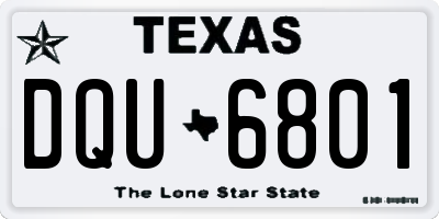 TX license plate DQU6801